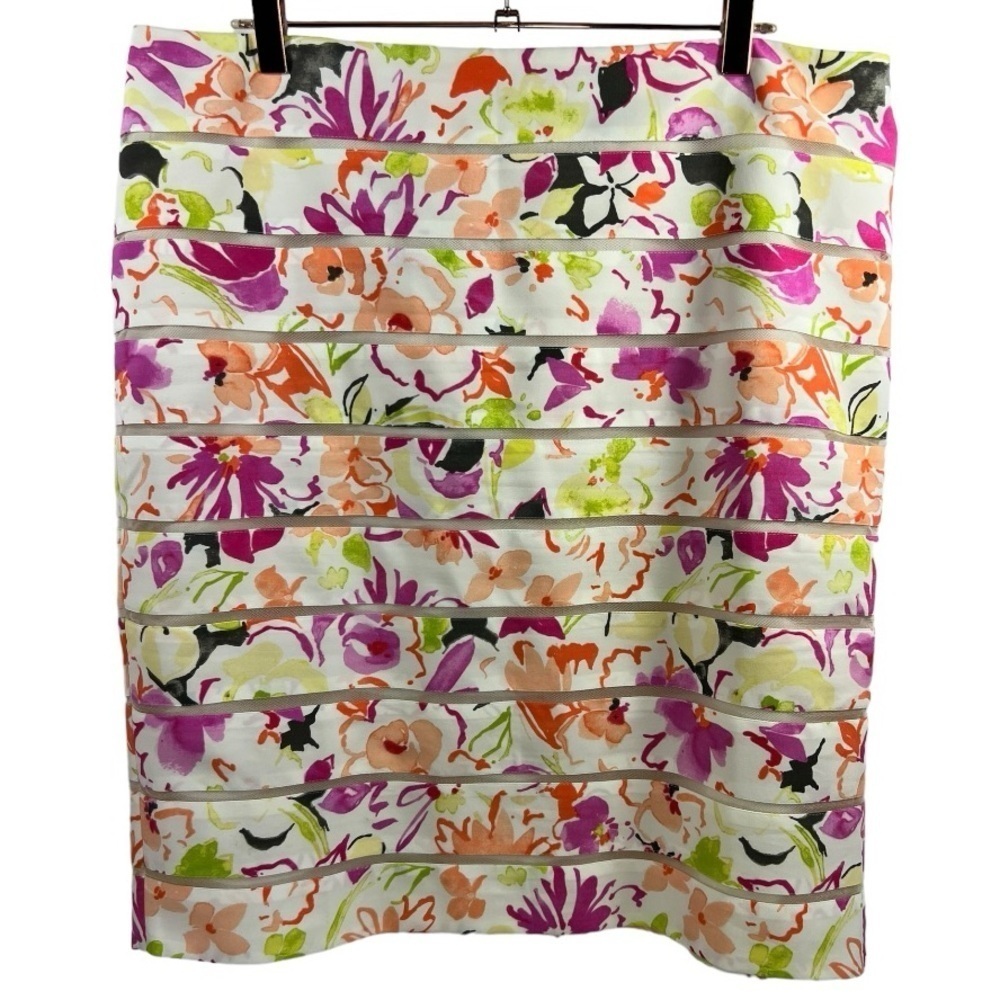 Ann Taylor Floral Pencil Skirt Size 16 Colorful Feminine‎ Career Office Casual